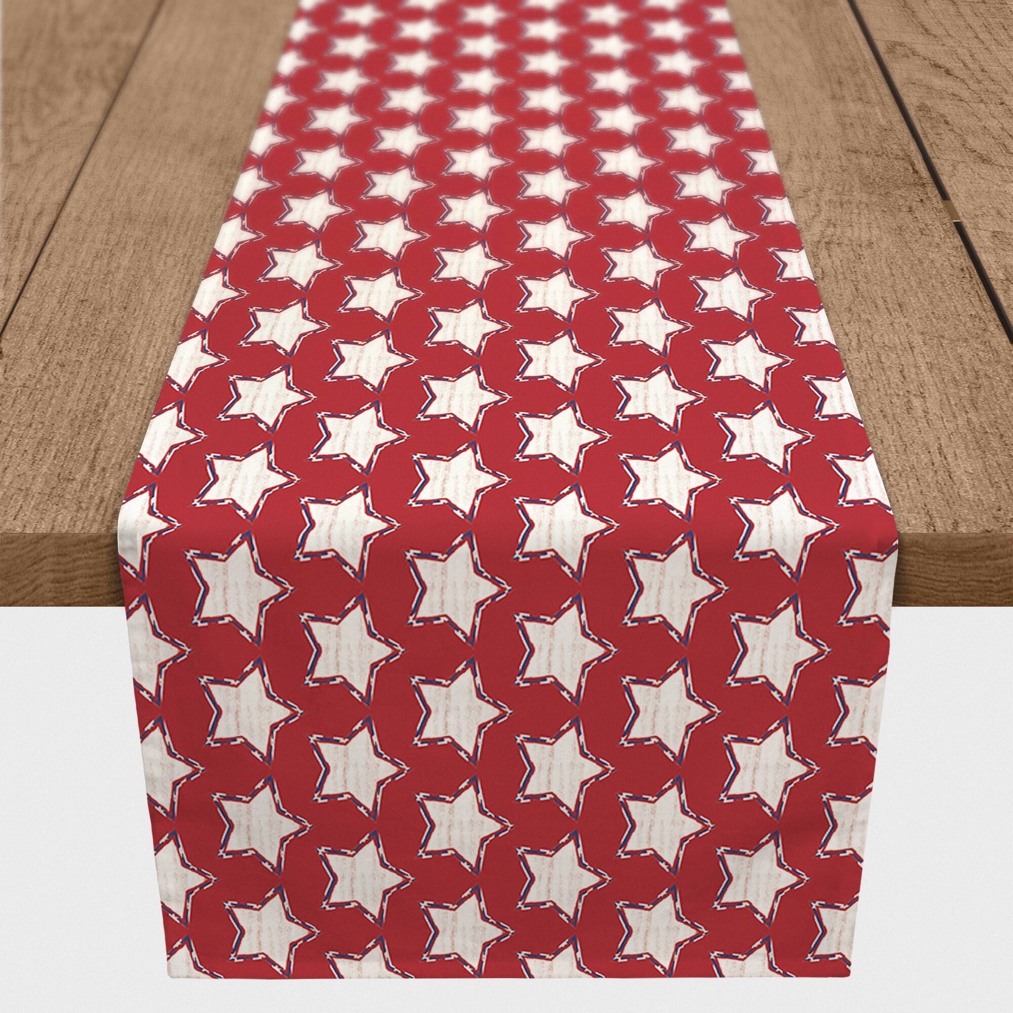 Stars on Red Outdoor Table Runner